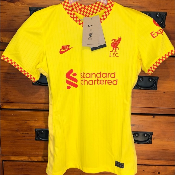 Nike x Liverpool FC Stadium Dri-Fit Soccer Jersey [DB6227-704] Yellow - Picture 1 of 13